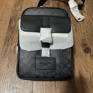 Coach Black and Gray Men's Messenger Bag